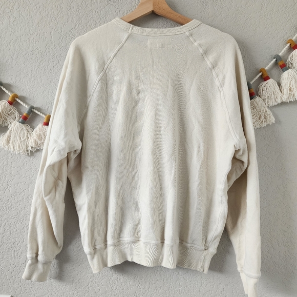 The Great. The College Sweatshirt Sailboat Palm Graphic Crewneck Washed White S - Picture 4 of 12